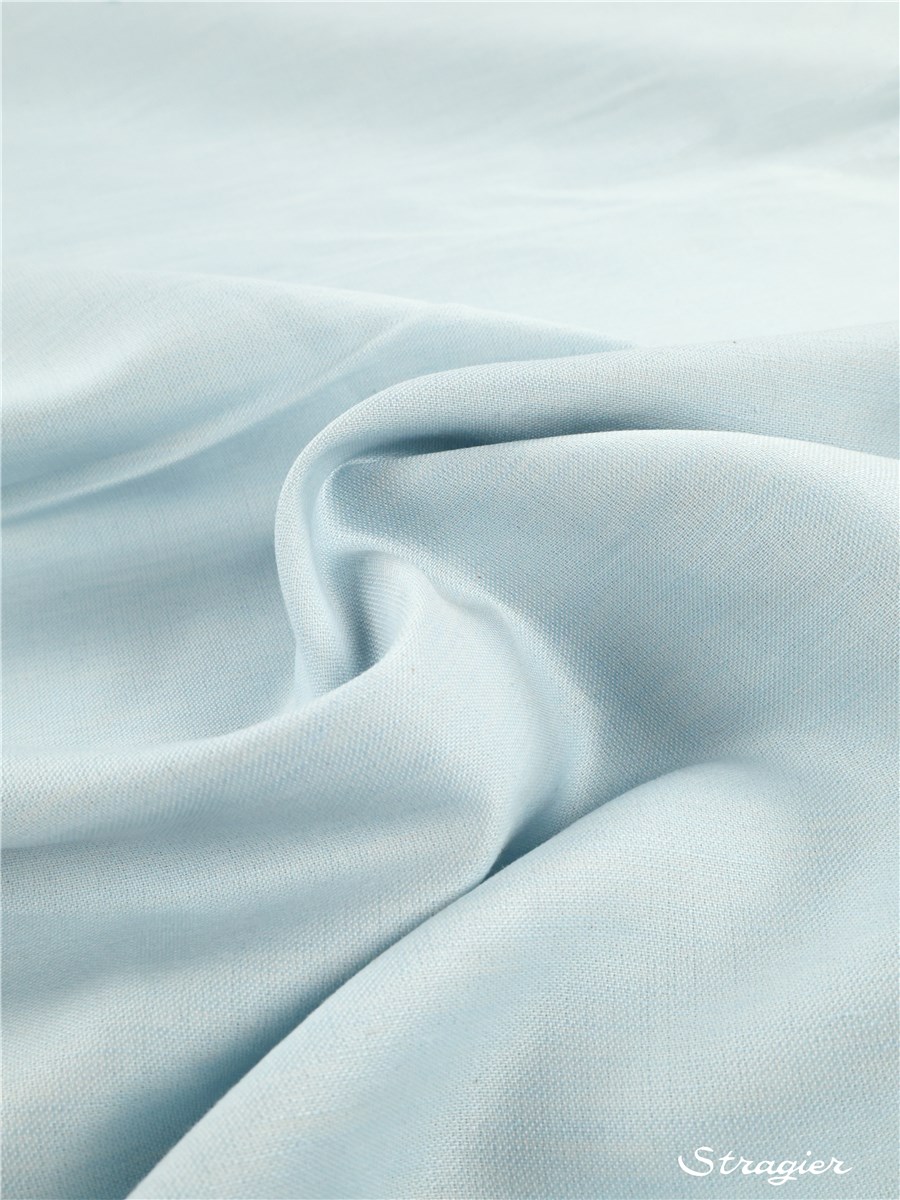 Satin de Lin et coton - Uni - Bleu Glacier - 240 cm