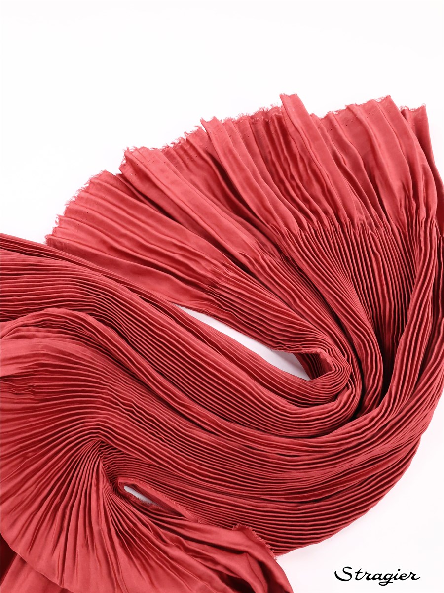 Pleated Pannel - Artemis - washed Satin - uni - Cochenille - 150 cm