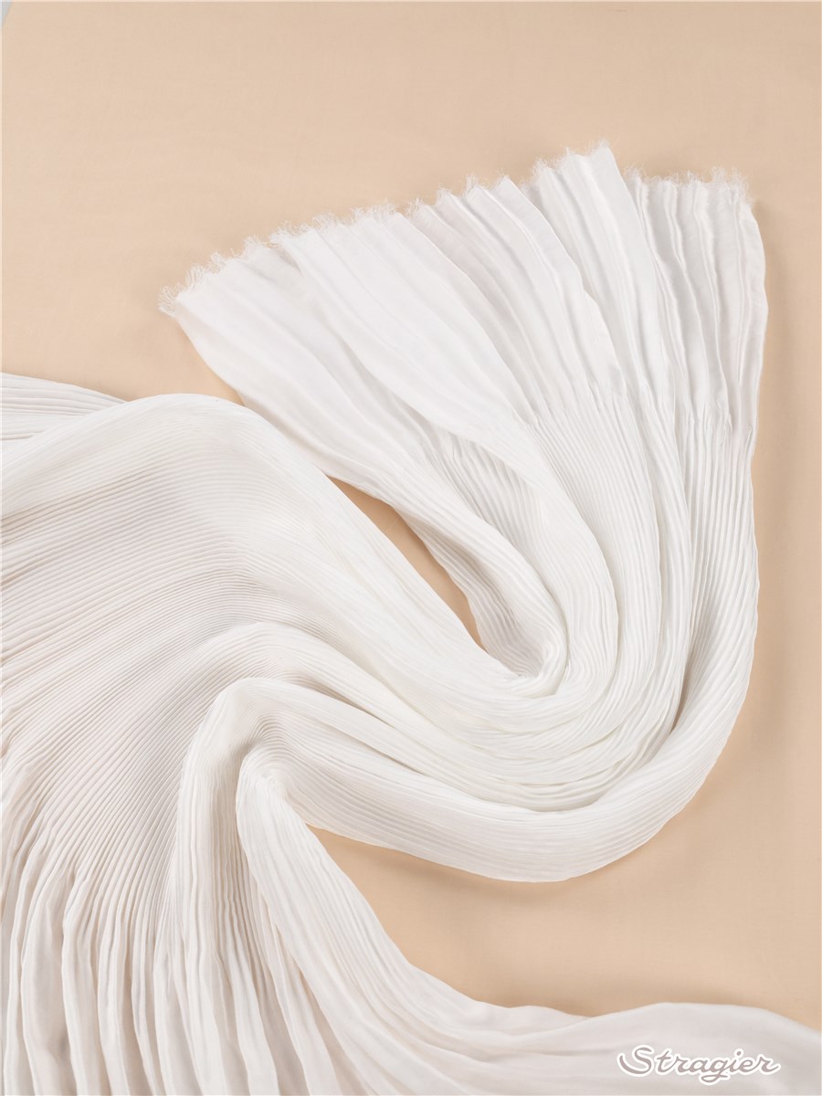 Panneau Plissé Artemis - Satin lavé - uni - Ivoire clair Stragier - 150 cm