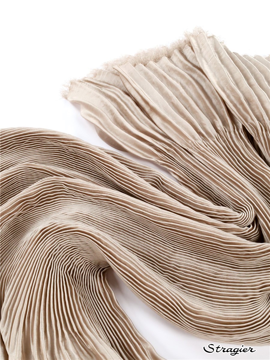 Pleated Pannel - Artemis - washed Satin - uni - Grège clair - 150 cm