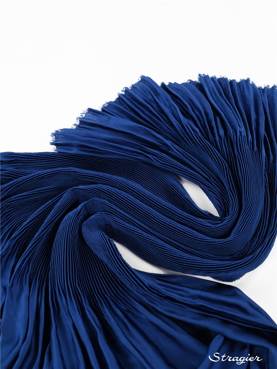 Panneau Plissé Artemis - Satin lavé - uni - Classic Blue - 150 cm