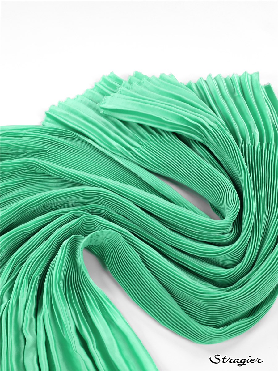 Panneau Plissé Artemis - Satin lavé - uni - Diamant Vert - 150 cm