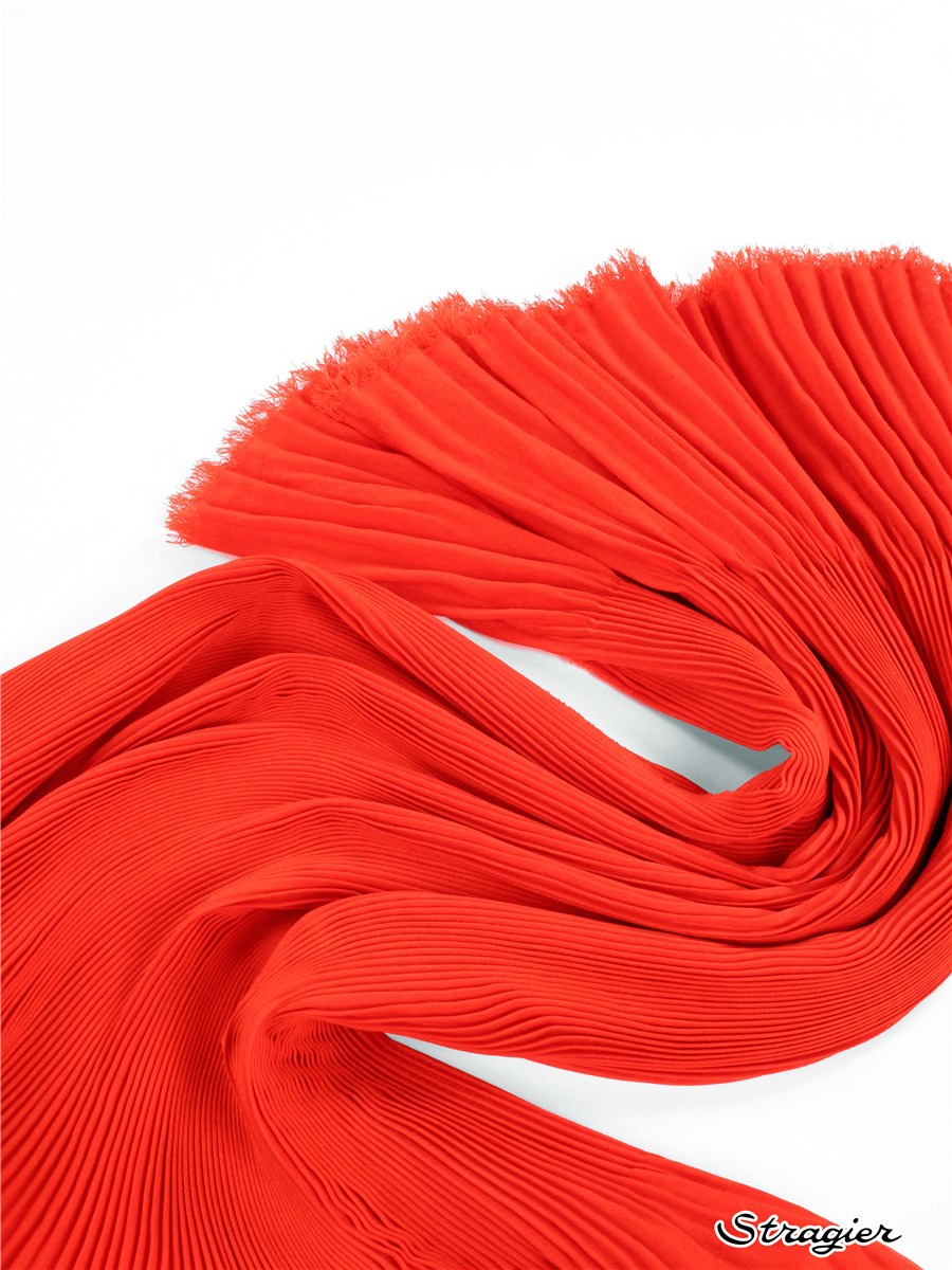 Panneau Plissé Artemis - Batiste - uni - Coquelicot - 150 cm