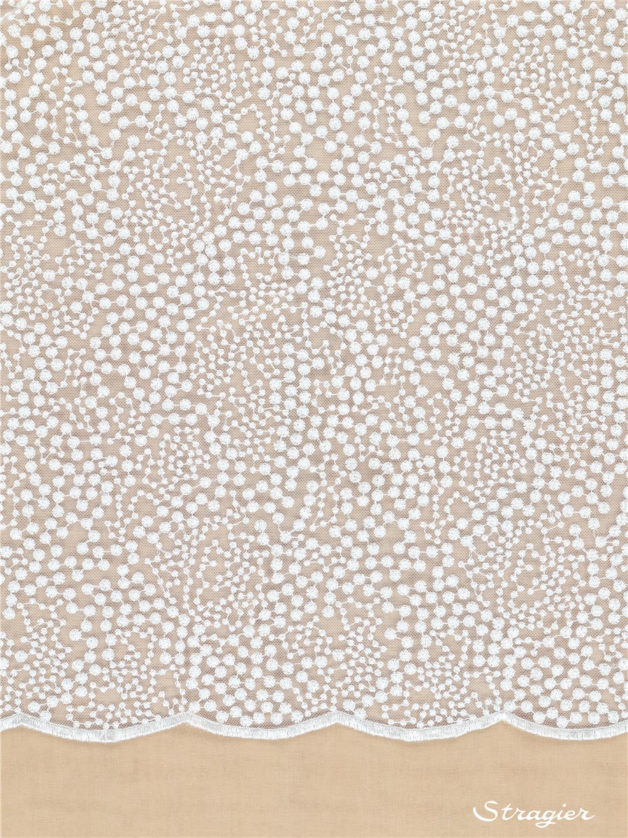Broderie sur Tulle - Coquillage - Ivoire Stragier - 140 cm