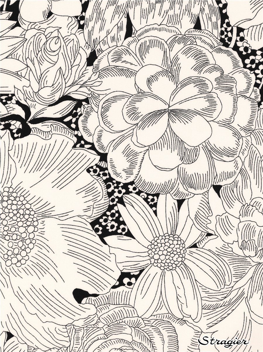 Liberty Tana Lawn - English Bloom - Noir
