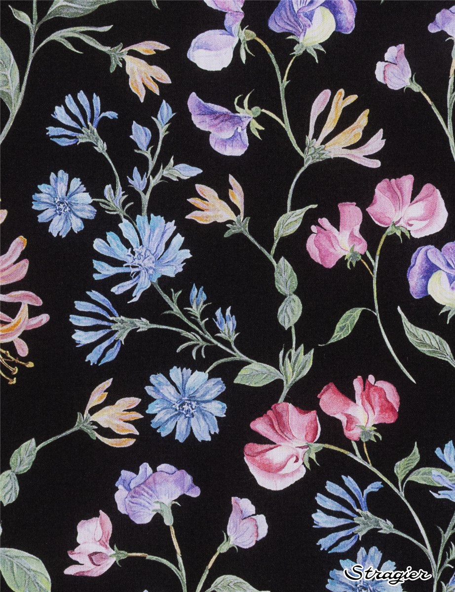 Liberty Tana Lawn - Asaka Dream - Multicolore-Noir