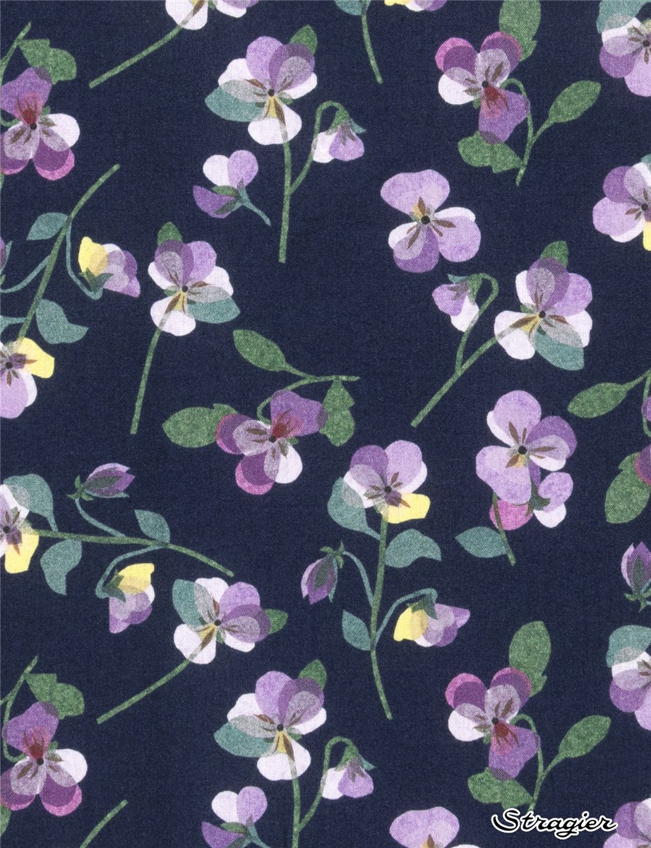 Liberty Tana Lawn - Pansy Scatter - Violette marine