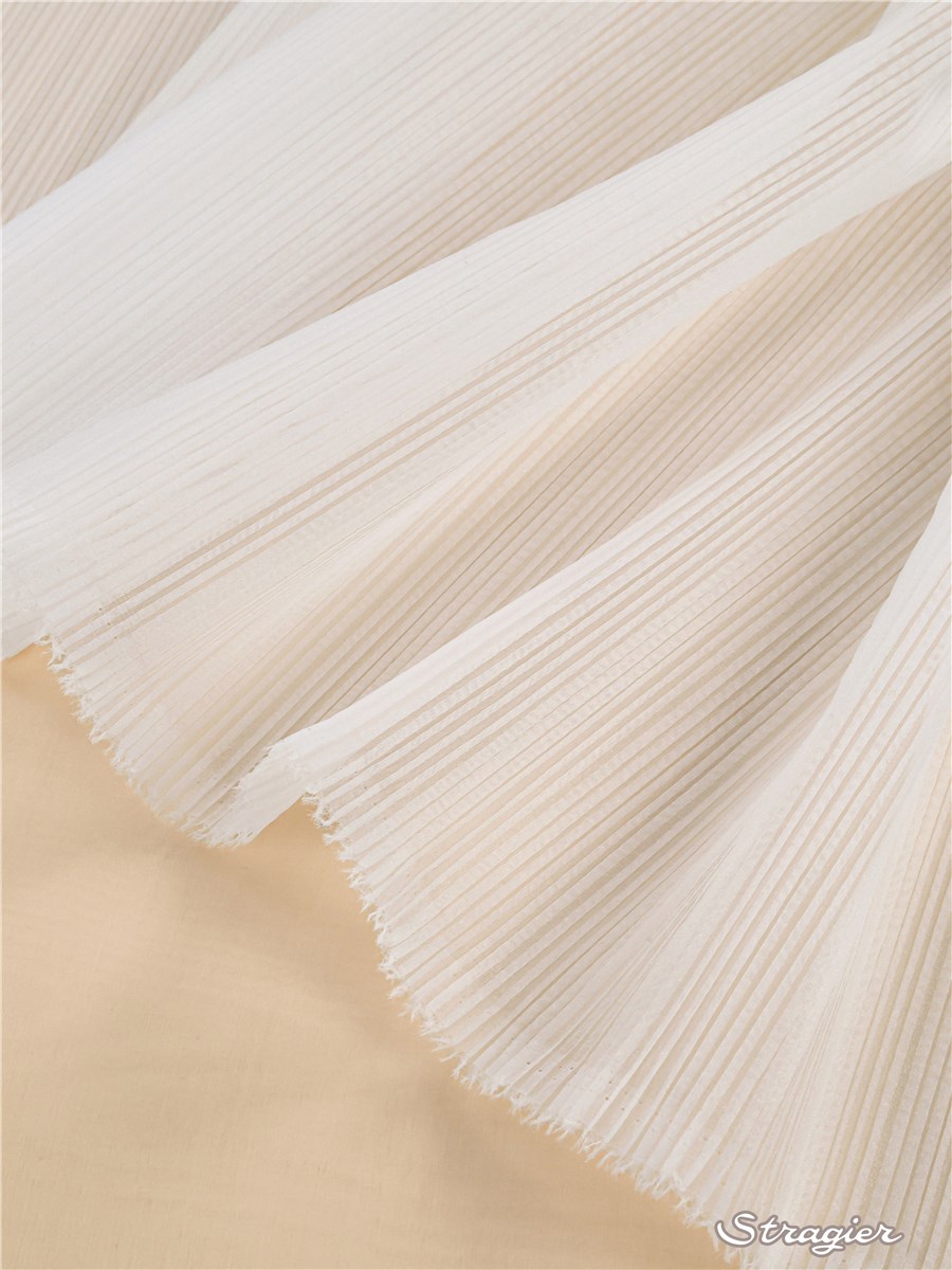 Organza plissé - 012260 - Ivoire clair Stragier