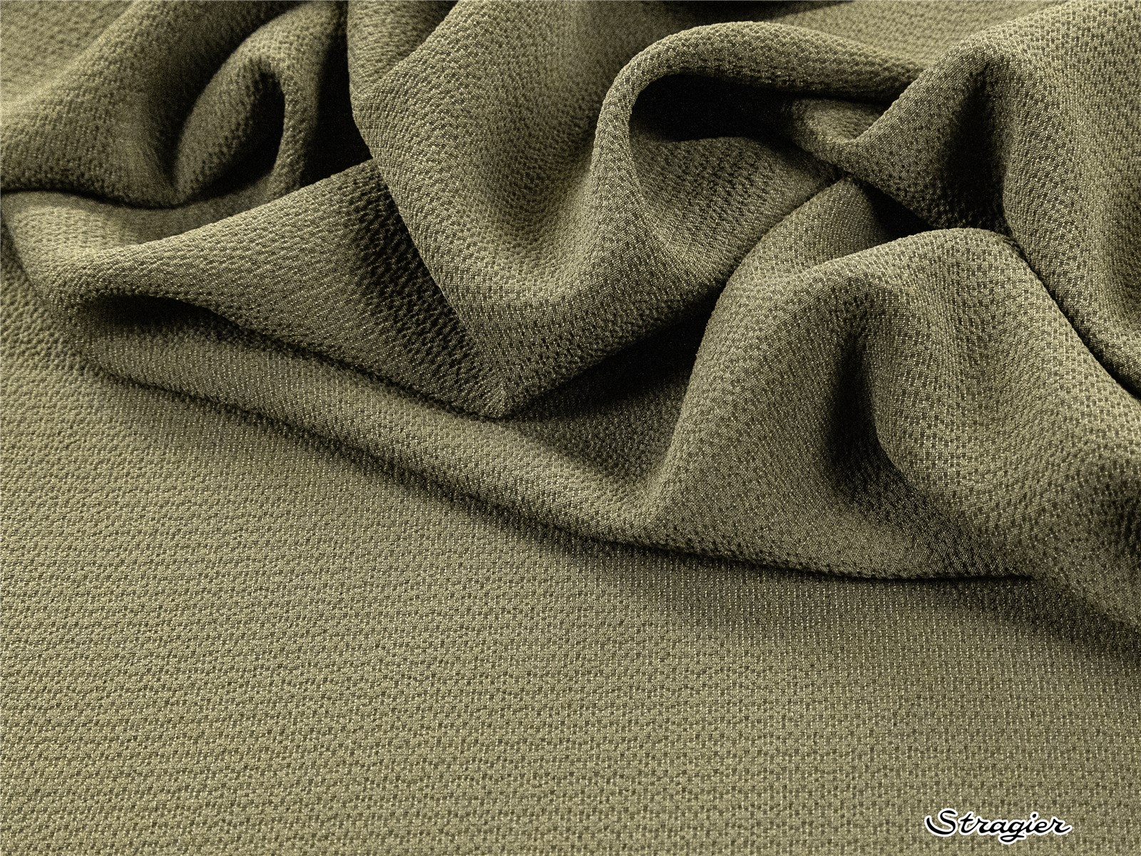 Crêpe léger cloqué - Uni - Khaki 