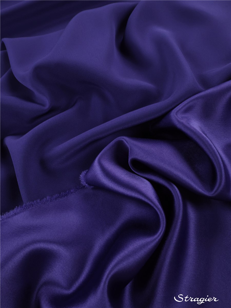 Crêpe Satin lourd - uni - Bleu Lavande 