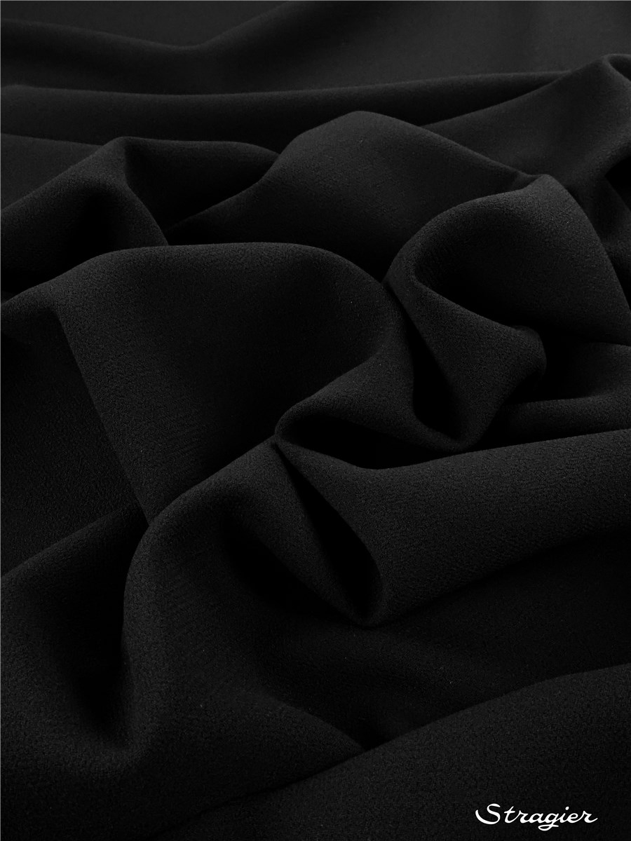 Double crêpe de Laine - Uni - Noir 