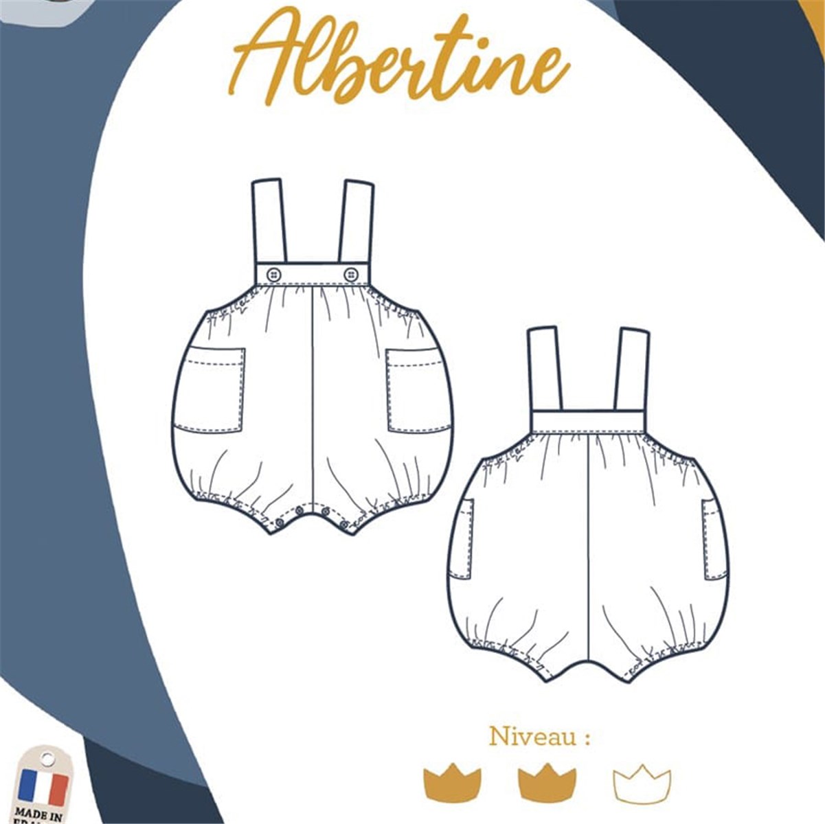 Patron l'Enfant Roi - Barboteuse Albertine -  - 3 mois à 3 ans 