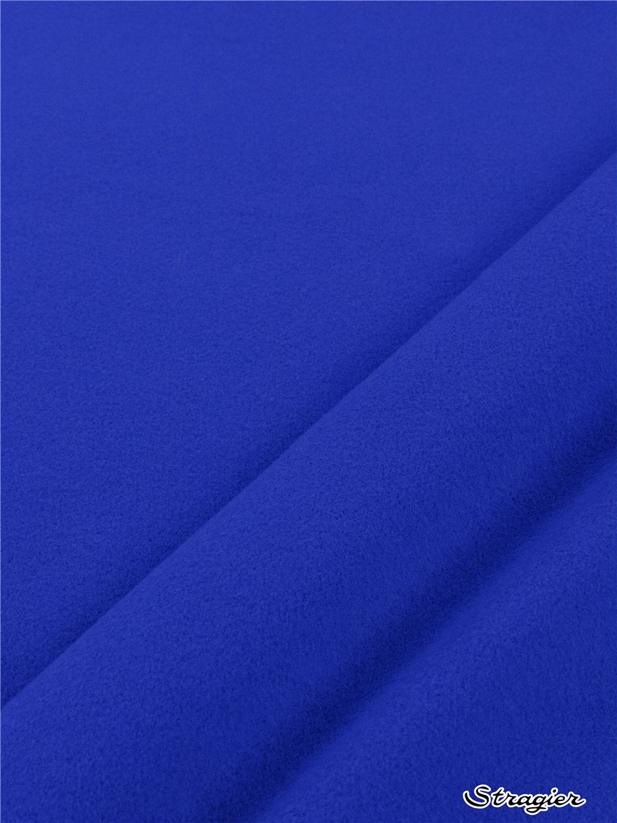 Velours Laine et Cachemire Manteau - Uni - Bleu Roi