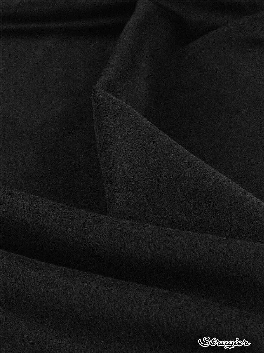 Laine et Cachemire Manteau - Uni - Noir 