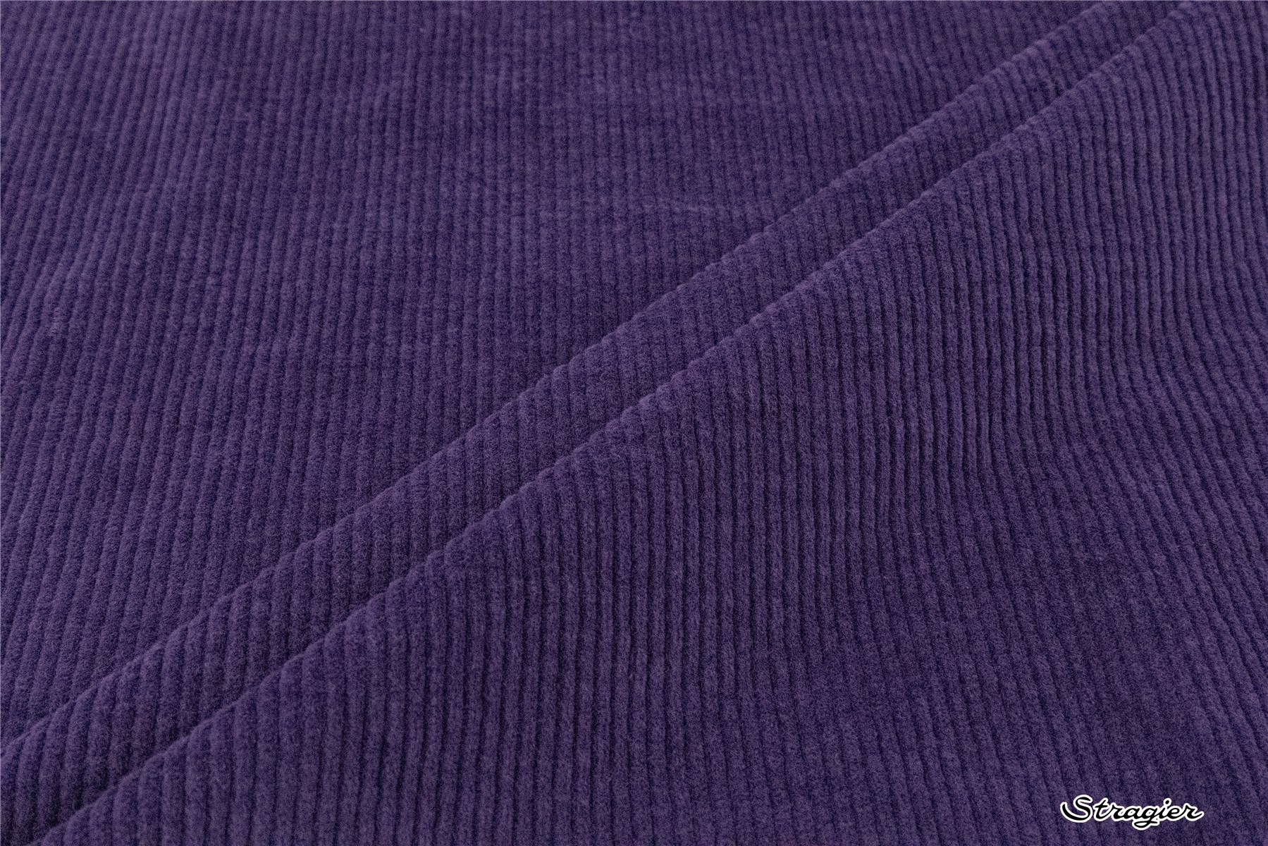 Velours côtelé Stretch - côte 4mm - Uni - Prune 