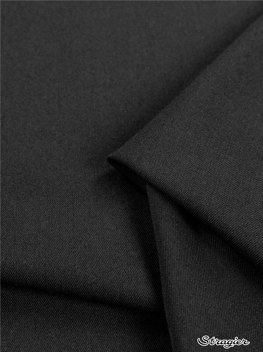 Twill Laine Micro Stretch - uni - Noir