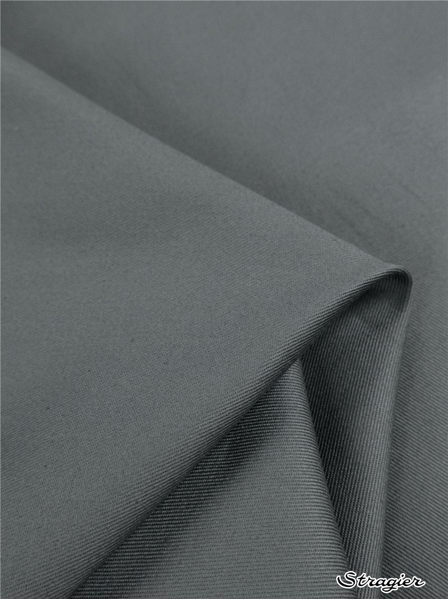 Coton sergé 200g/m² - uni - Gris Acier 