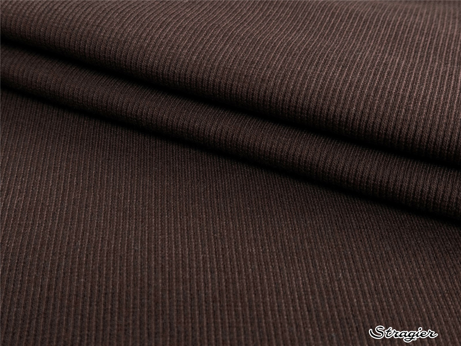 Bord Côte 2x2 - Coton BIO Stretch - Uni - Chocolat 