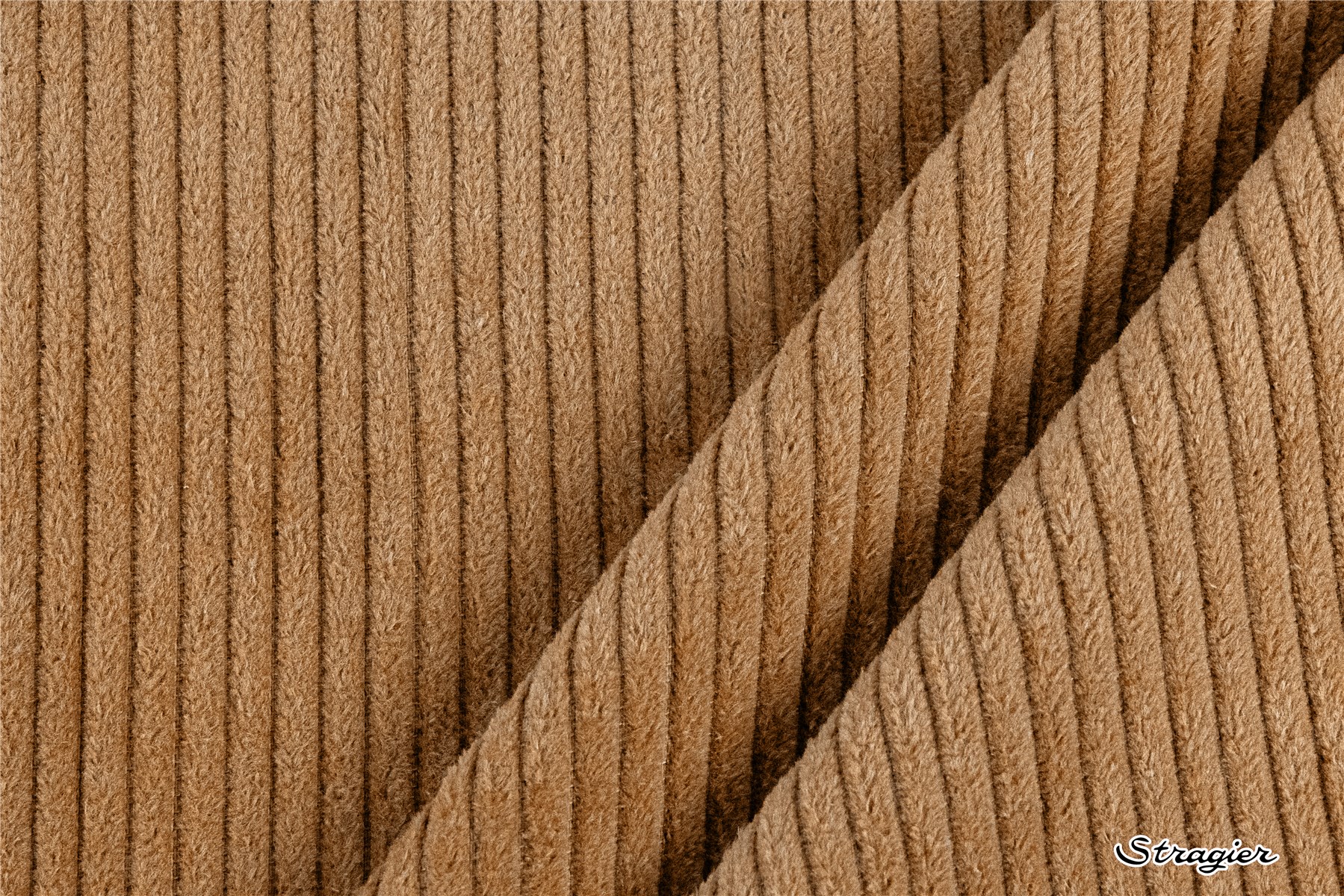 Velours côtelé pur coton - côte 5mm - uni - Camel Clair 