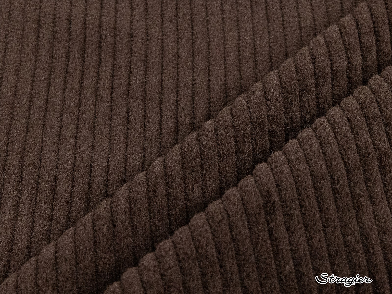 Velours côtelé pur coton - côte 5mm - uni - Chocolat foncé 