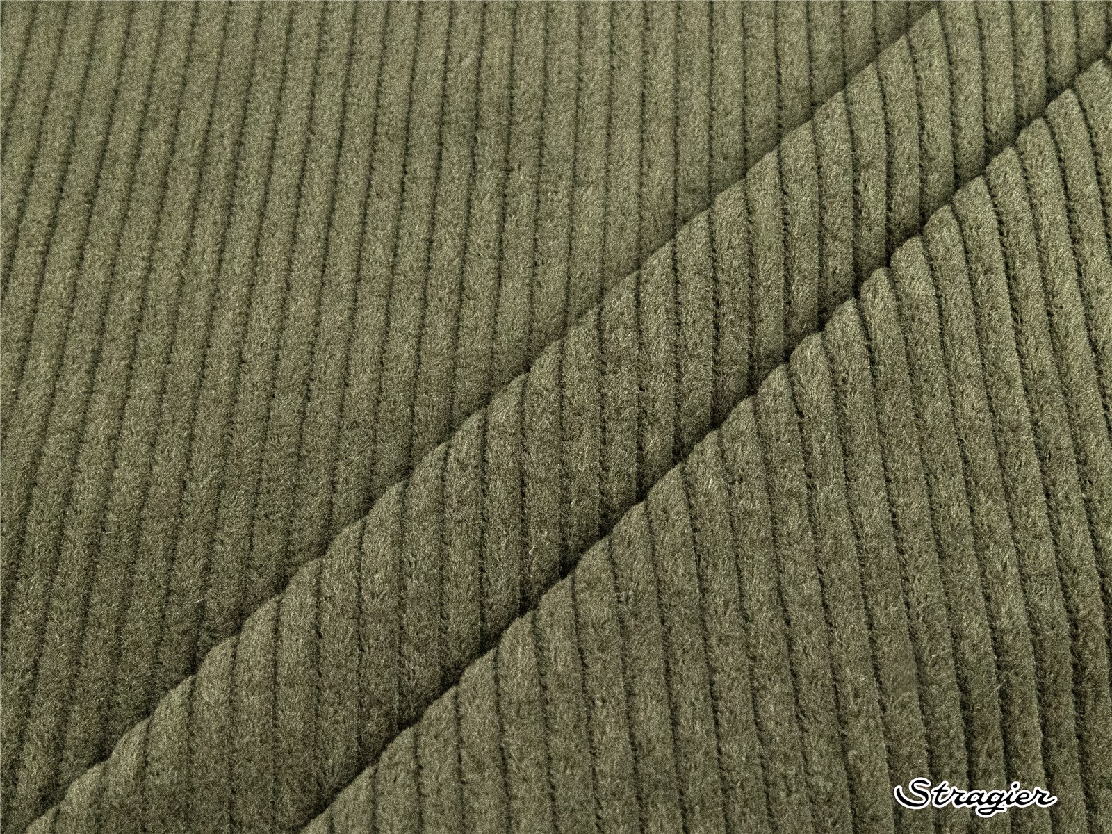 Velours côtelé pur coton - côte 5mm - uni - Kaki 