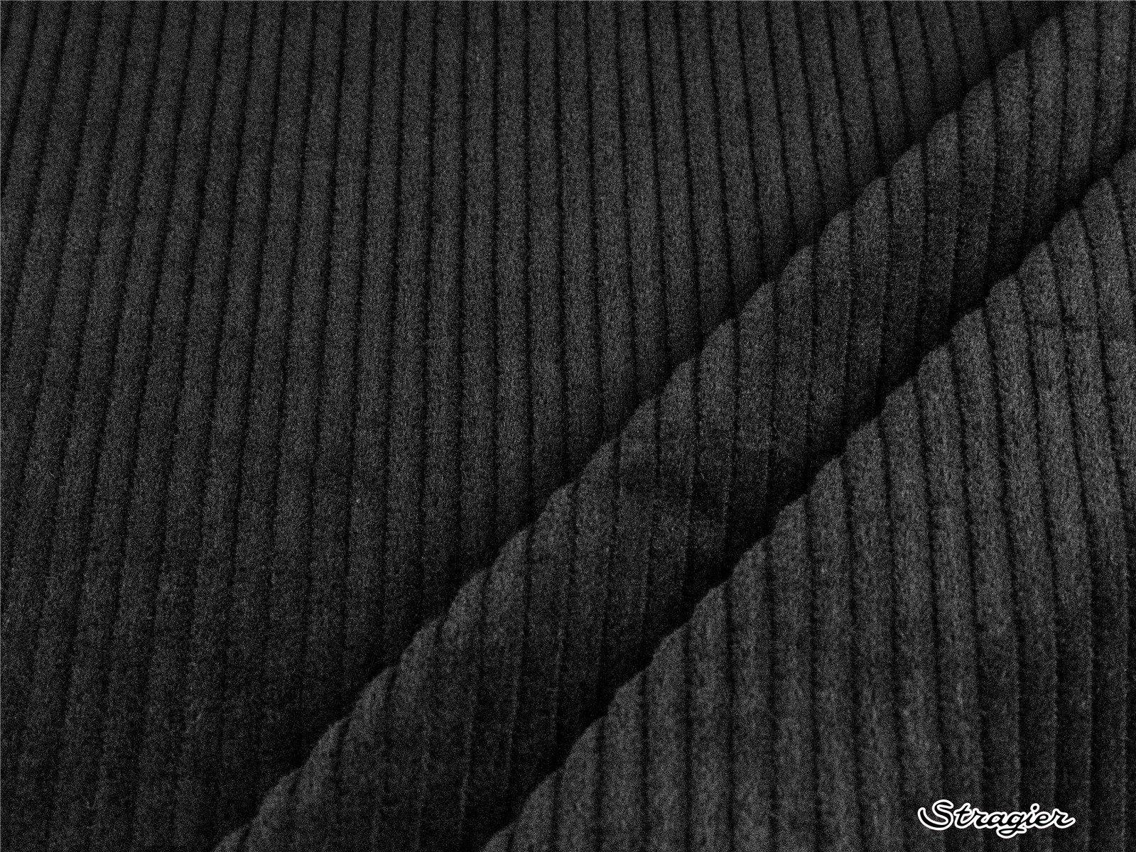 Velours côtelé pur coton - côte 5mm - uni - Noir 