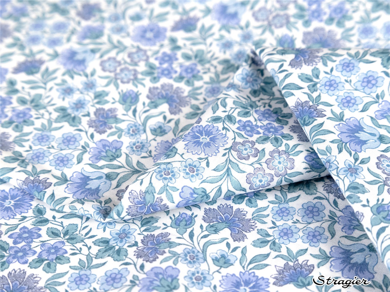 Liberty Tana Lawn - Carnation Garden - Bleu irisé