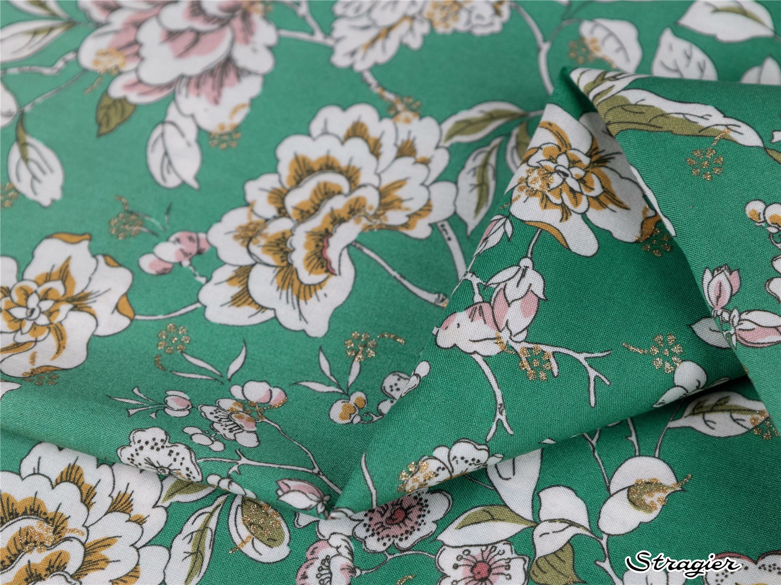 Liberty Tana Lawn - Ceremony Blooms - Aqua - Or 