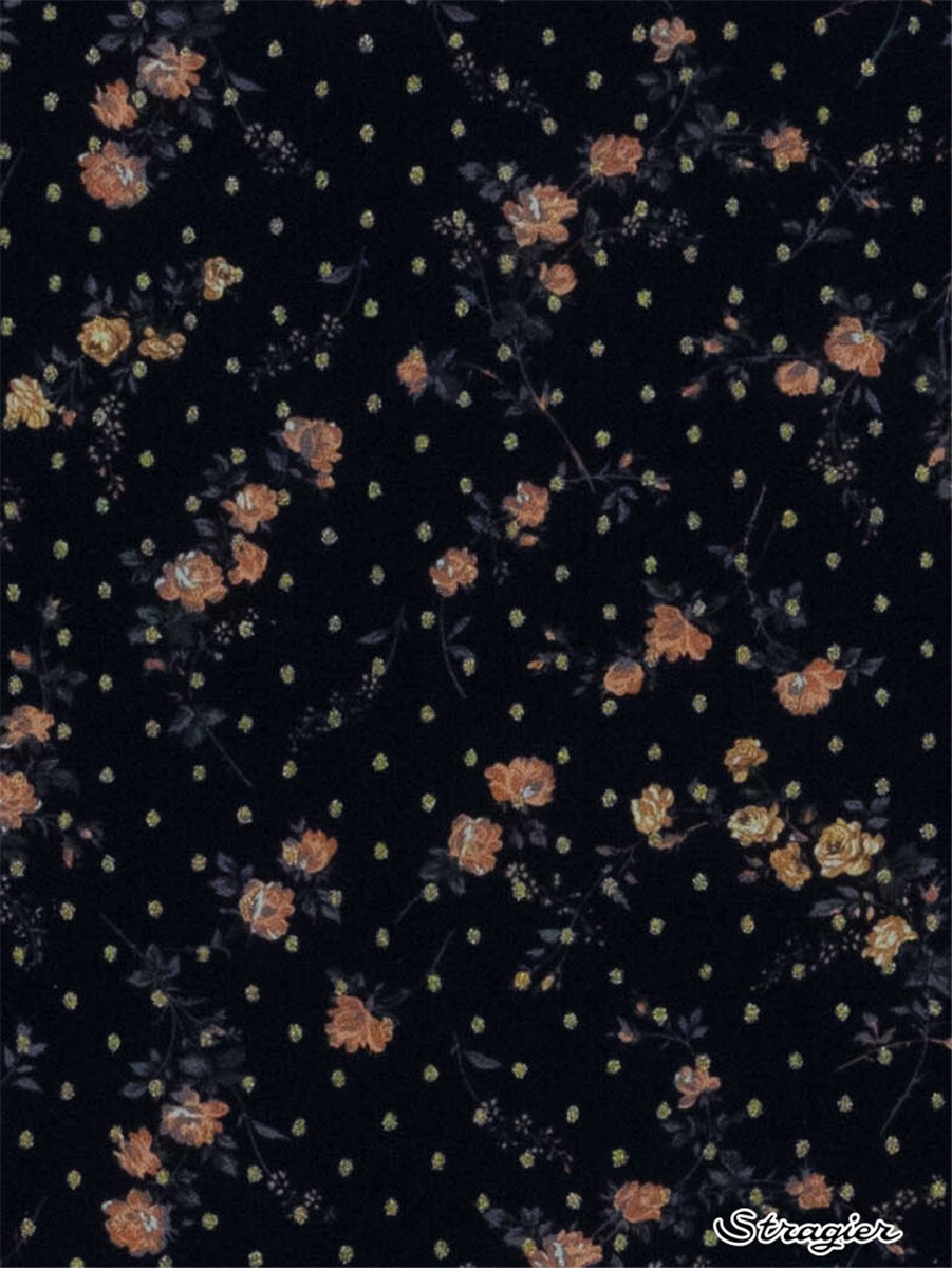 Liberty Tana Lawn - Elizabeth - Corail-Noir-Plumetis Or 