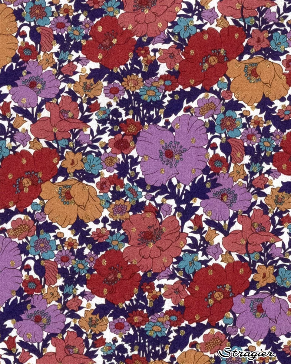 Liberty Tana Lawn - Meadow Song - Camel-Terracotta-Plumetis Or 