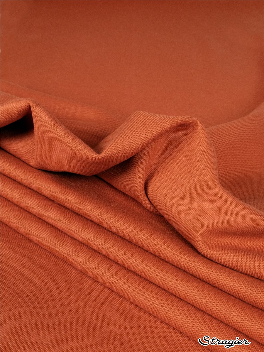 Bord Côte Coton Stretch - Uni - Terracotta 