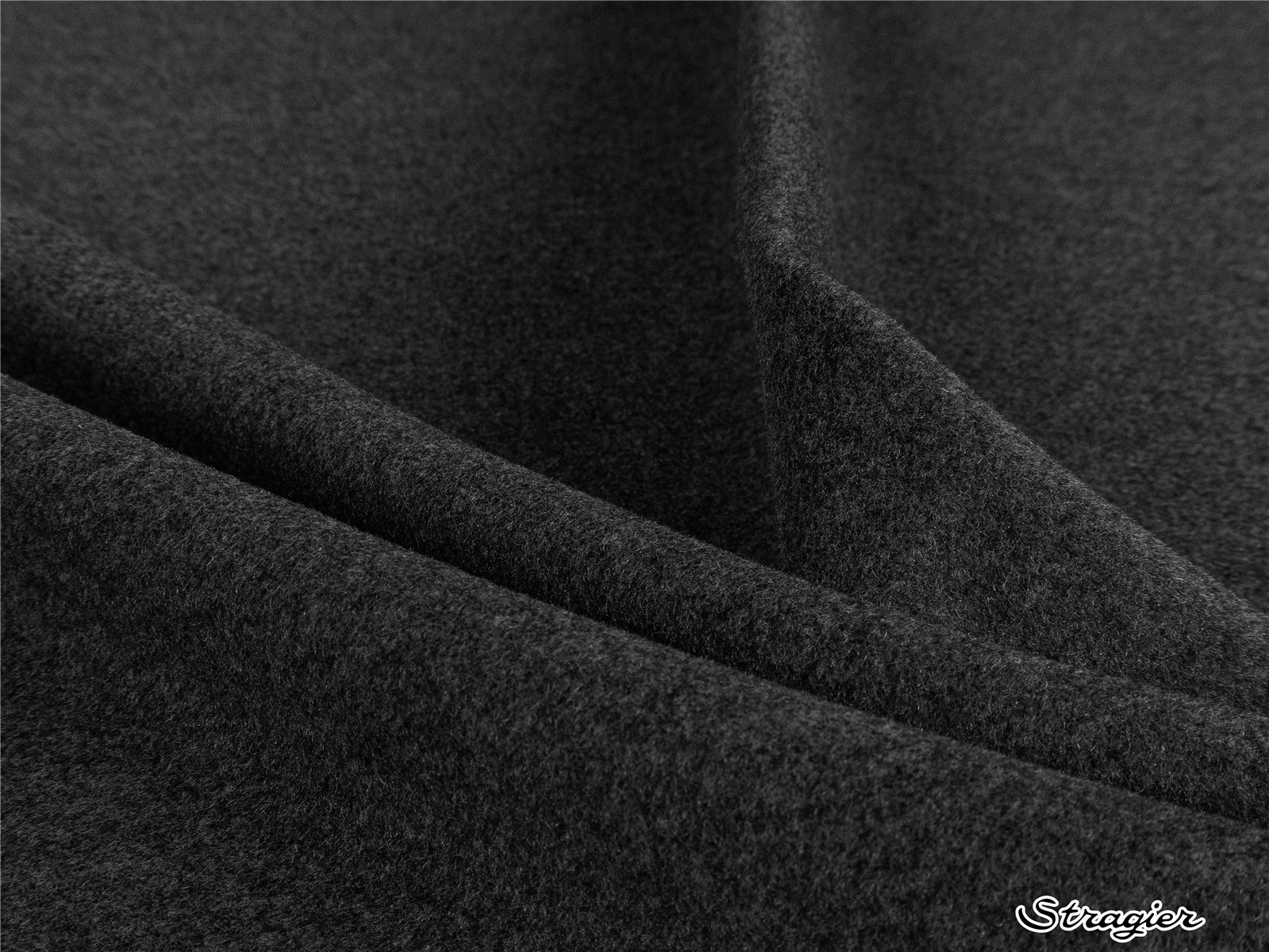 Velours Laine et Cachemire Manteau - Uni - Gris Graphite 