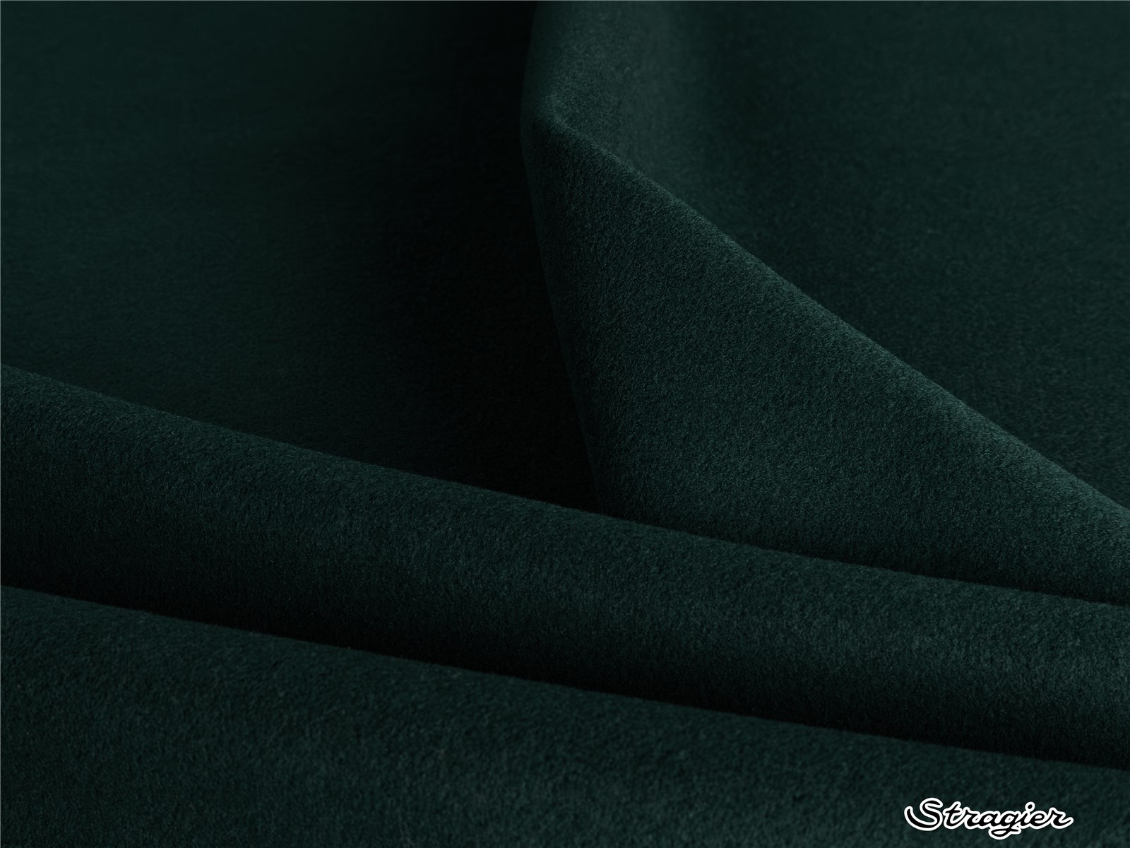 Velours Laine et Cachemire Manteau - Uni - Vert foncé canard 