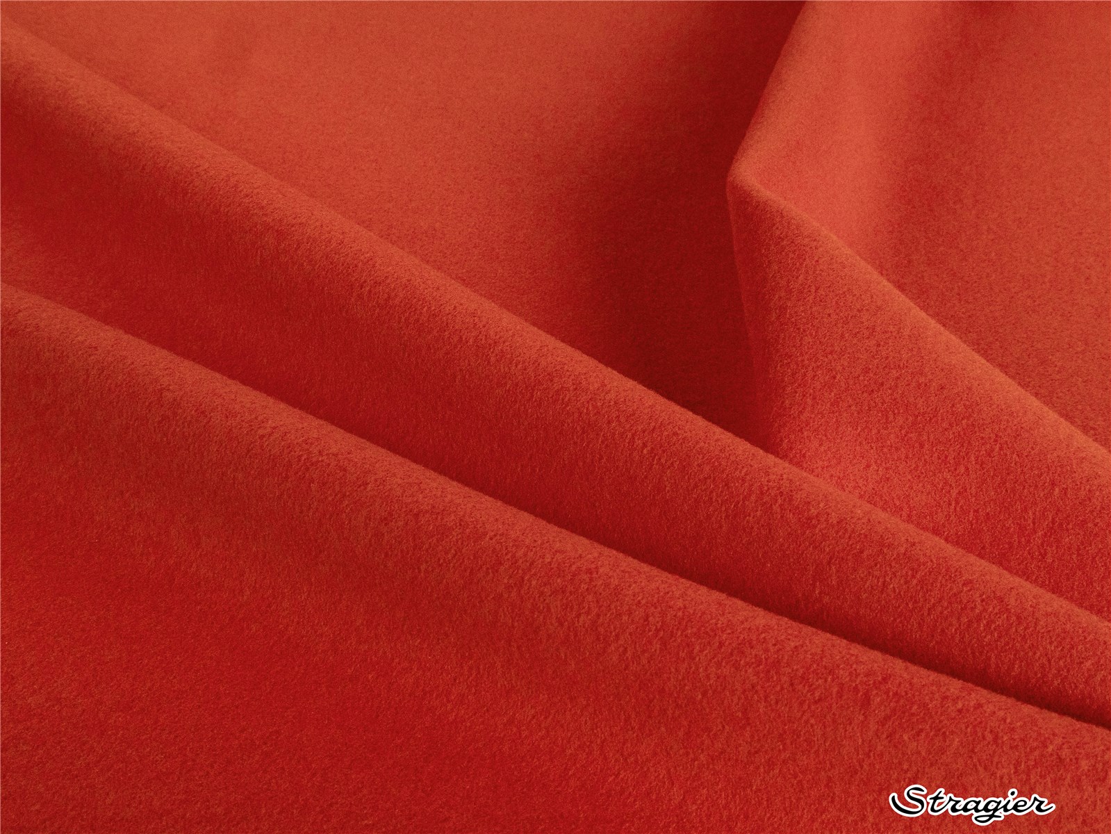 Velours Laine et Cachemire Manteau - Uni - Orange équestre 