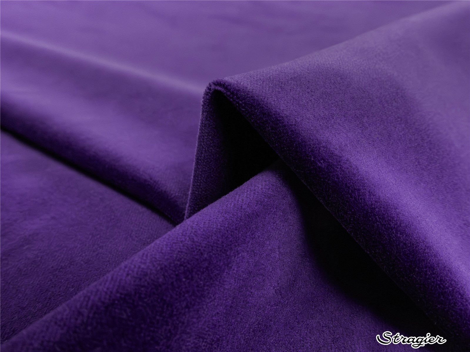 Velours Lisse pur coton - uni - Prune 