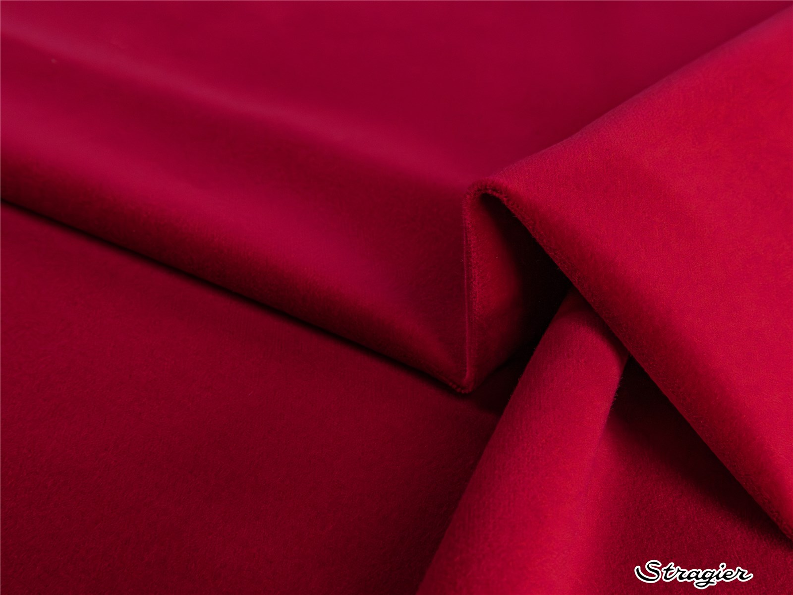Velours Lisse pur coton - uni - Rouge Rubis 