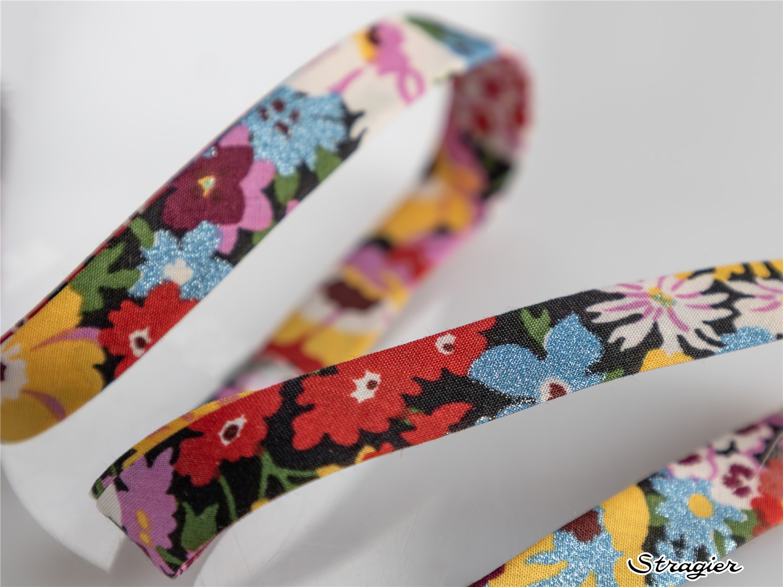 Biais Liberty - 9005 Thorpe - Aqua irisé multicolore - 10 mm