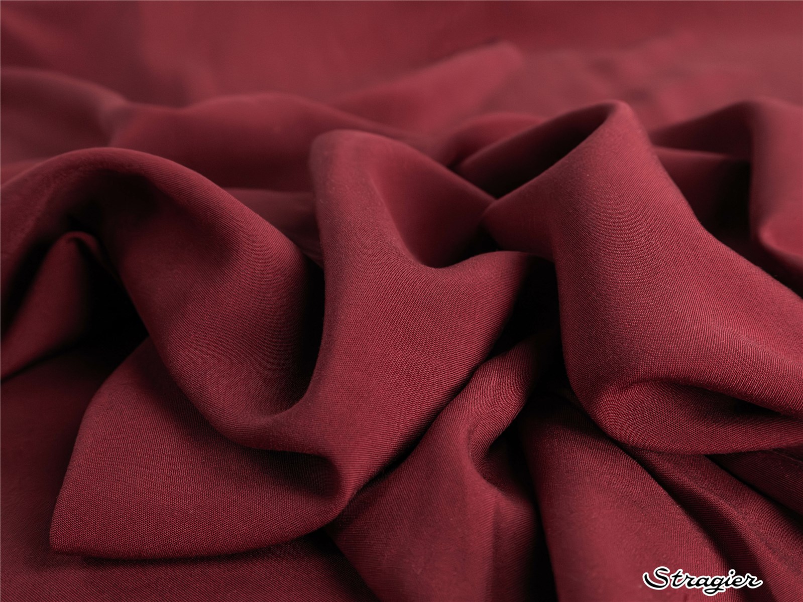 Popeline souple Viscose - uni - Bordeaux 