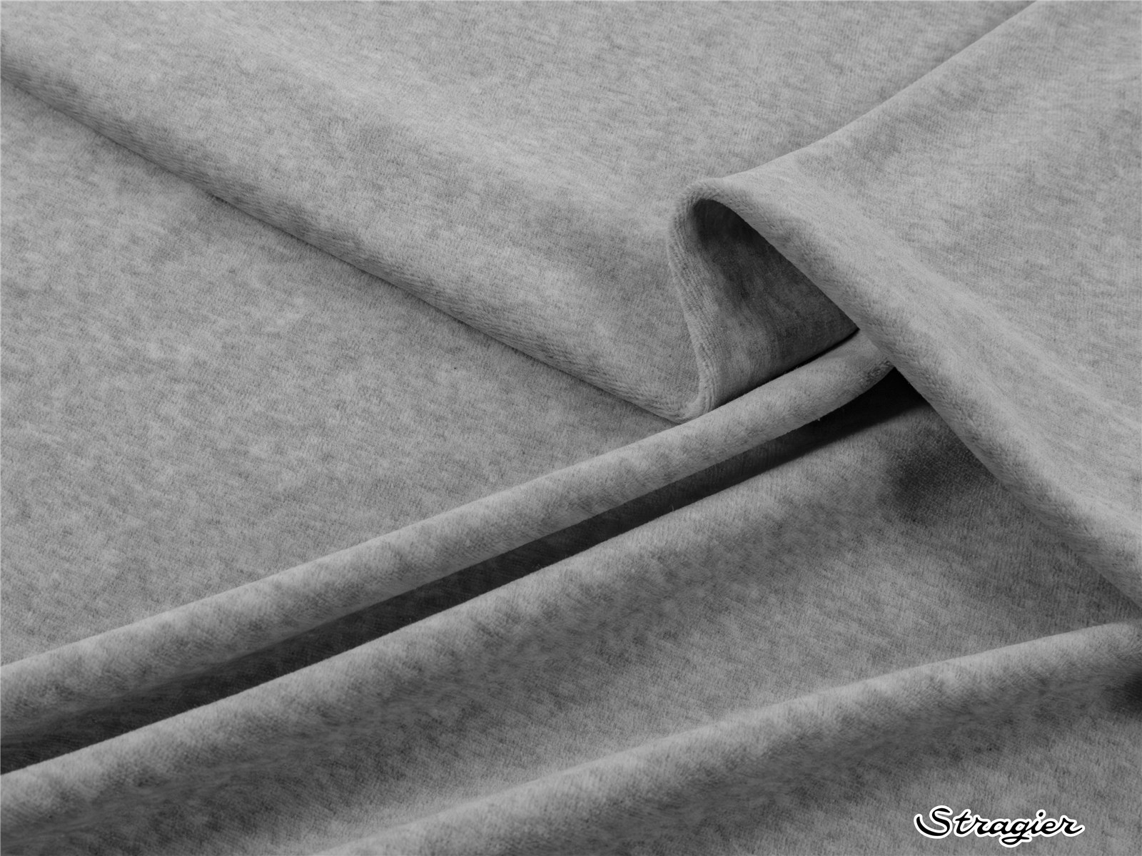 Jersey Velours Nicki - Uni - Gris clair 