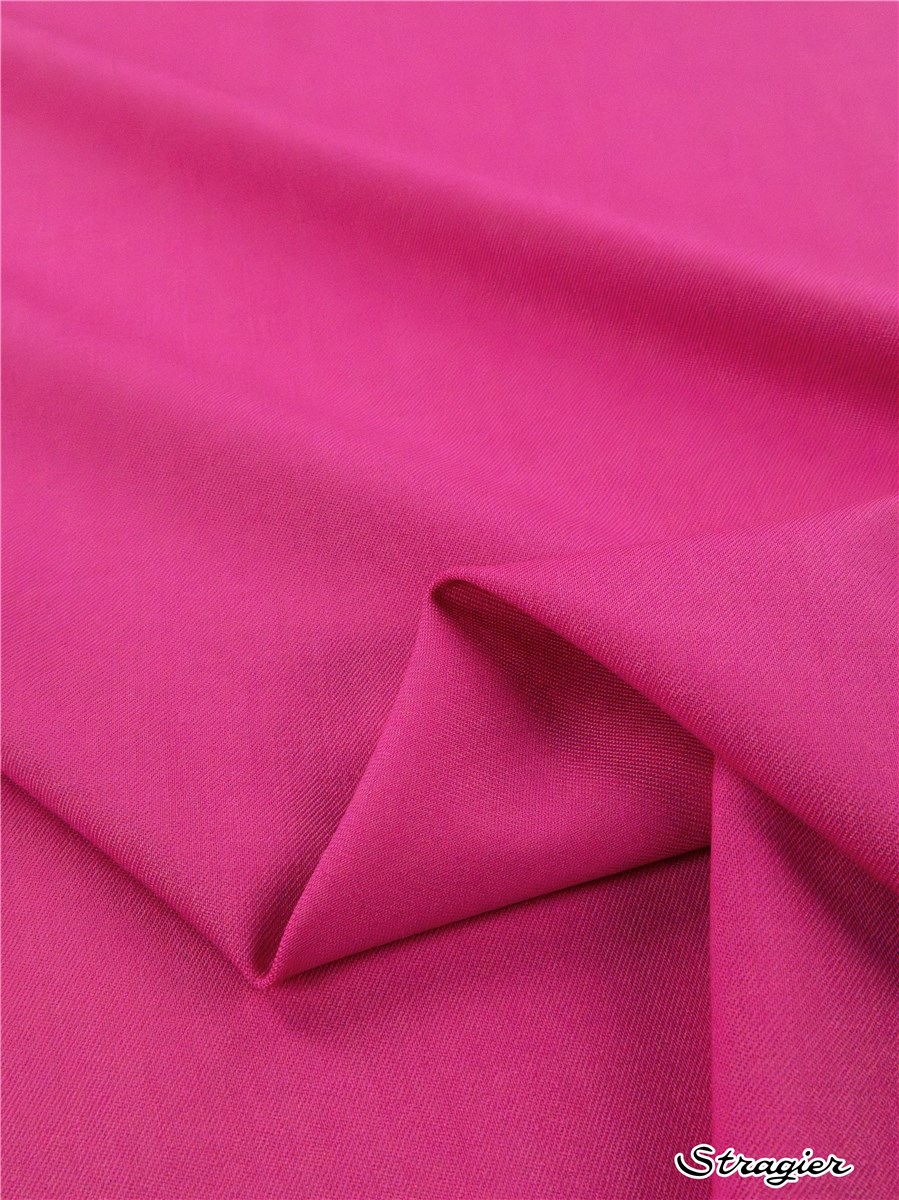 Gabardine de laine extensible - Uni - Magenta 