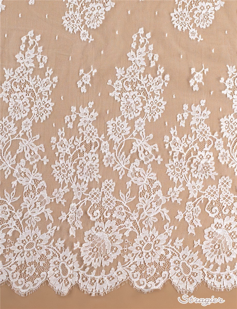 Dentelle de Calais - Passiflora - Ivoire clair Stragier - 165 cm