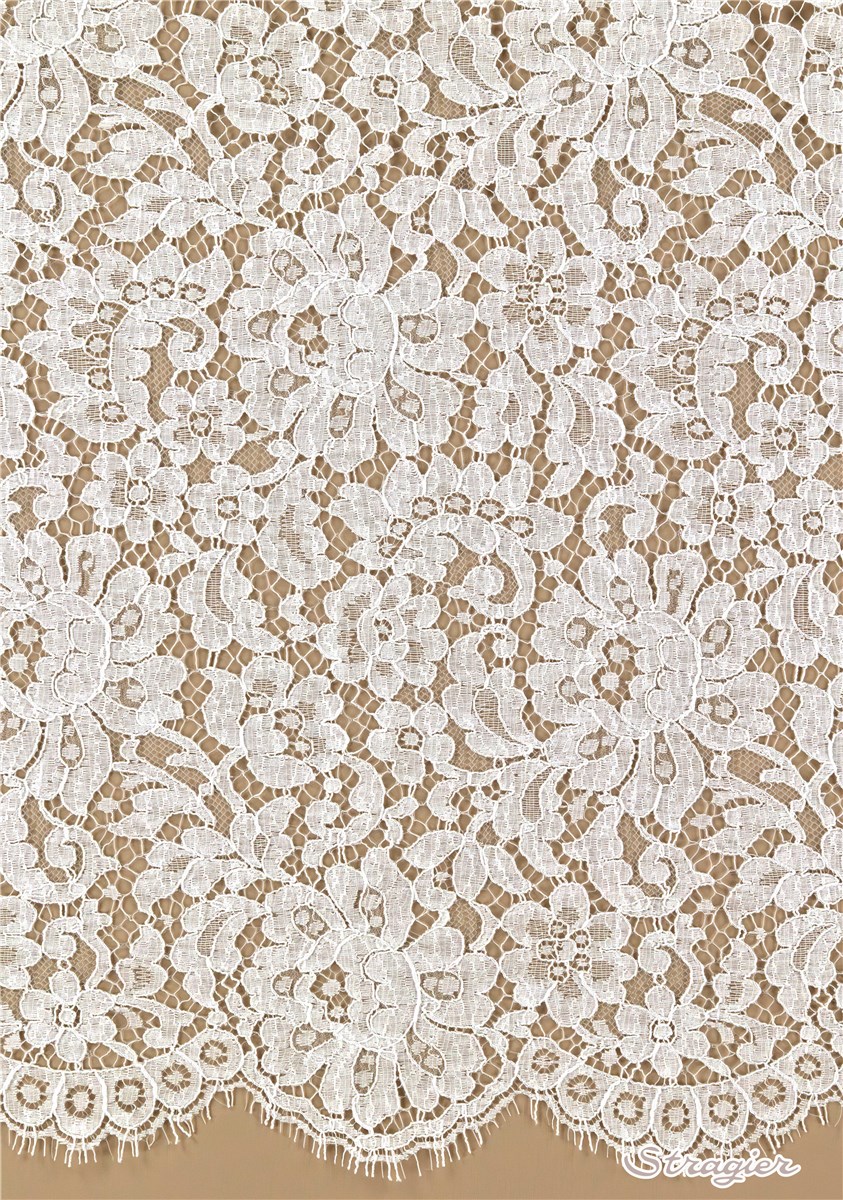 Dentelle de Calais - Estella - Porcelaine Stragier - 155 cm