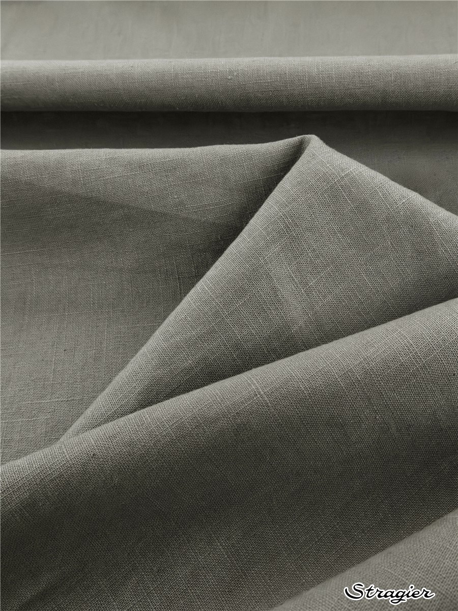 Fine toile de Lin lavé - Uni - Vert de gris 