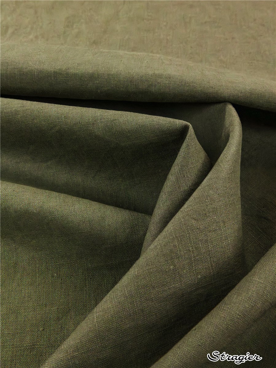 Fine toile de Lin lavé - Uni - Kaki 