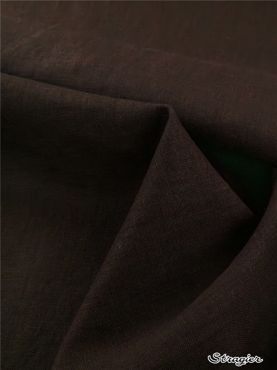 Fine toile de Lin lavé - Uni - Chocolat 
