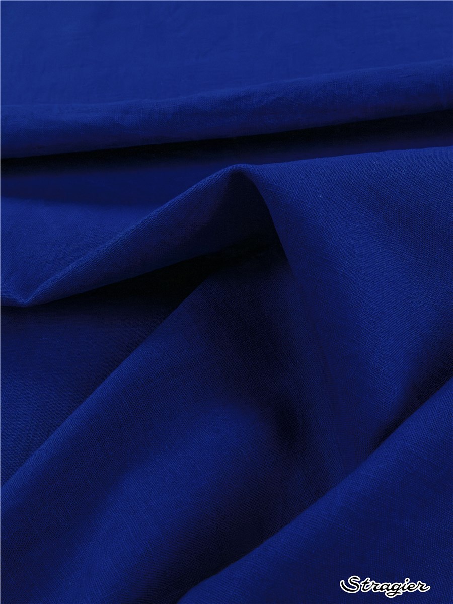 Fine toile de Lin lavé - Uni - Bleu roi 