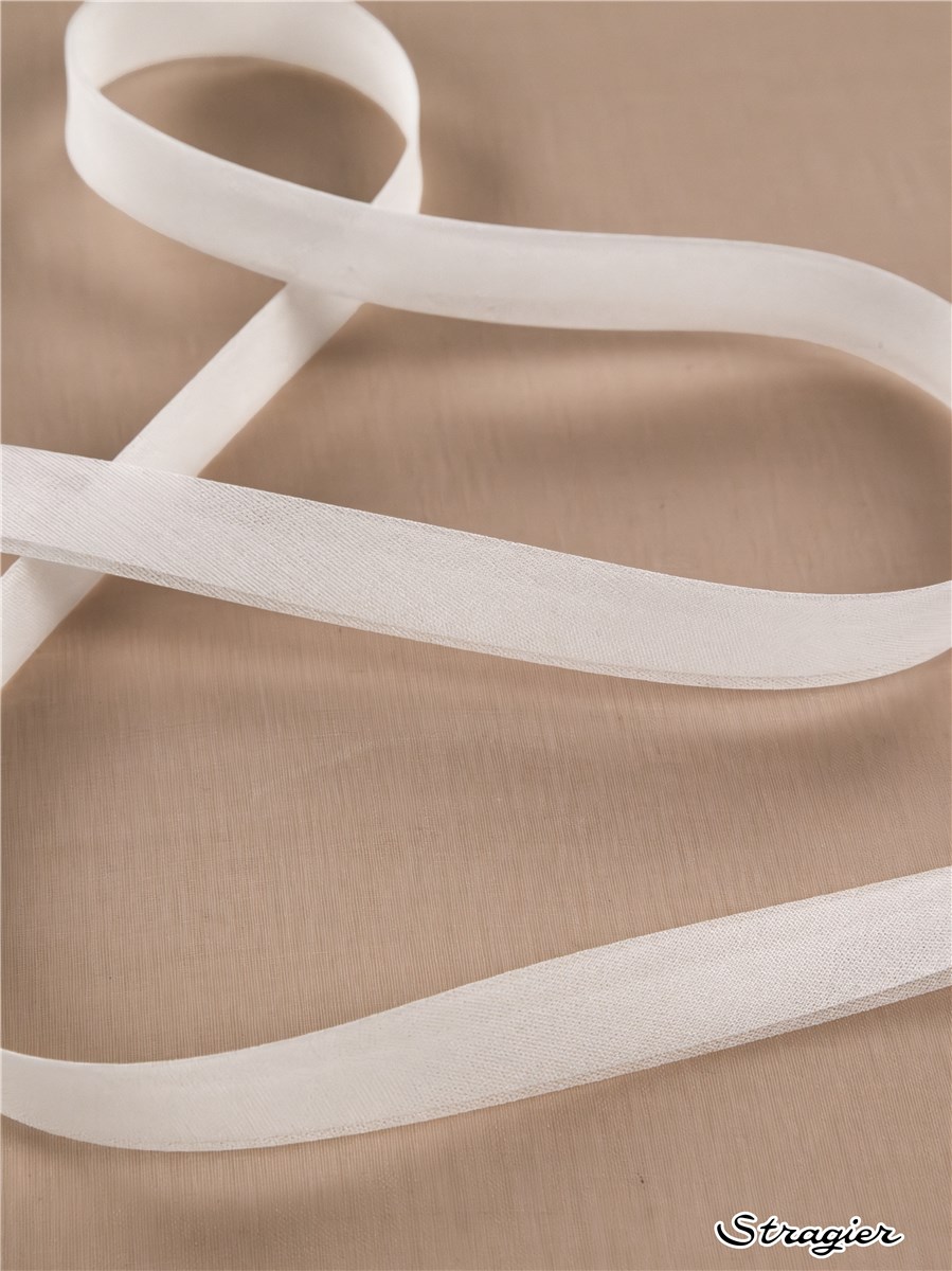 Biais Organza de Soie Extra fin - Uni - Ivoire clair Stragier - 10 mm
