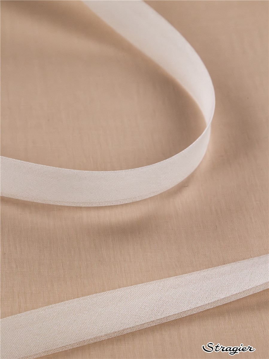 Biais Organza de Soie Extra fin - Uni - Ivoire clair Stragier - 10 mm