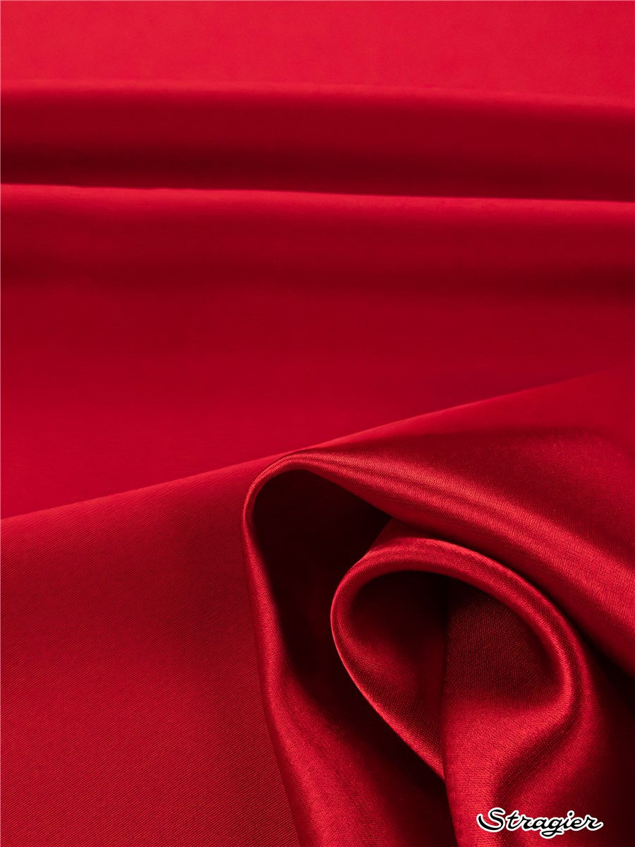 Crêpe Satin lourd - uni - Rouge Cerise 