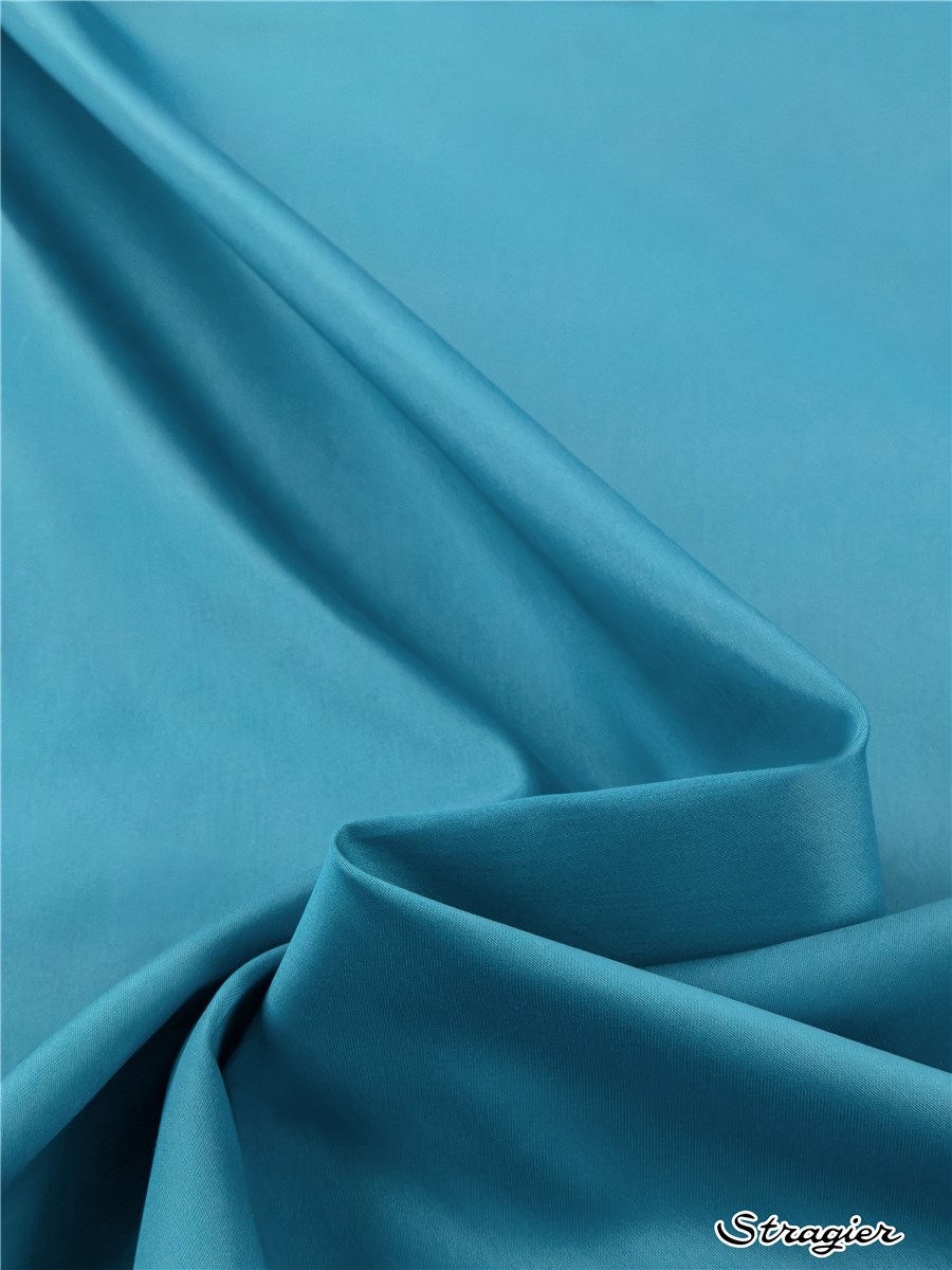 Satin de Coton longues fibres - Uni - Bleu Lagon - 300 cm